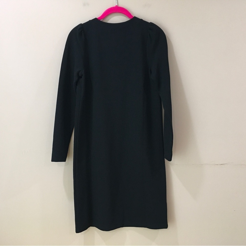 Loft button shoulder shift dress long sleeve black size 2 new - Picture 4 of 7